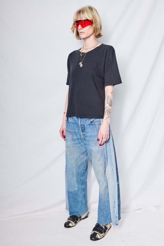  영메이븐 반팔 티셔츠 정메이븐 크롭 실버레이크 티셔츠 블랙 - JUNGMAVEN