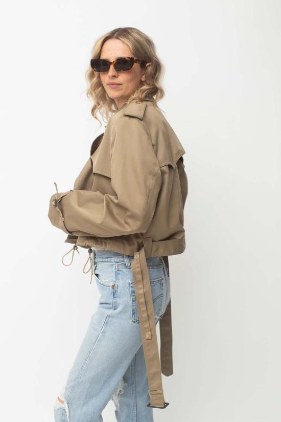  Mokey X Preservation 트렌치 코트 모키 X 프리저베이션 리워크 크롭 트렌치코트 S - OTHER BRANDS