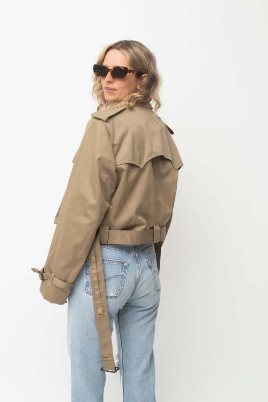  Mokey X Preservation 트렌치 코트 모키 X 프리저베이션 리워크 크롭 트렌치코트 S - OTHER BRANDS