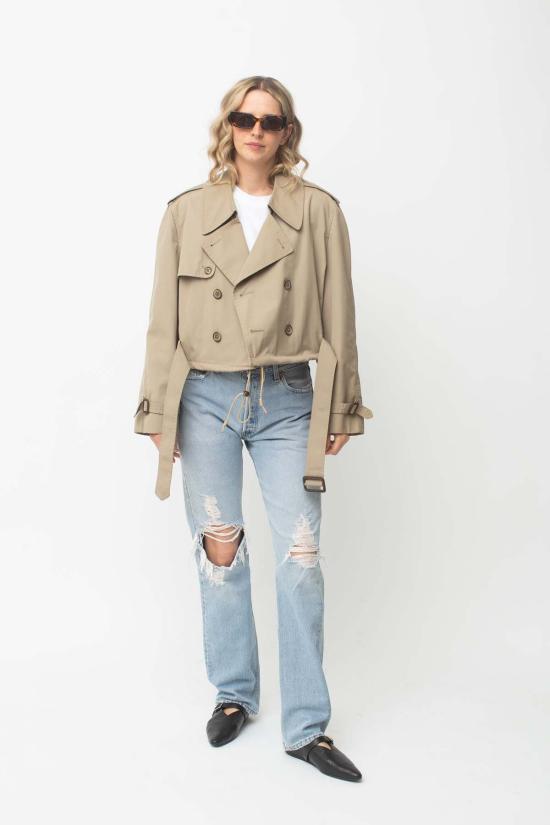  Mokey X Preservation 트렌치 코트 모키 X 프리저베이션 리워크 크롭 트렌치코트 M - OTHER BRANDS