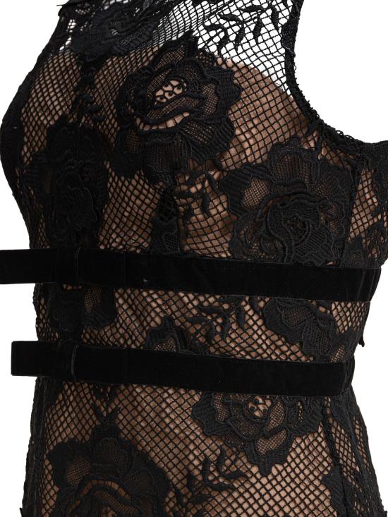 25SS 셀프 포트레이트 숏 원피스 AW24 017S BBLACK Black - SELF PORTRAIT