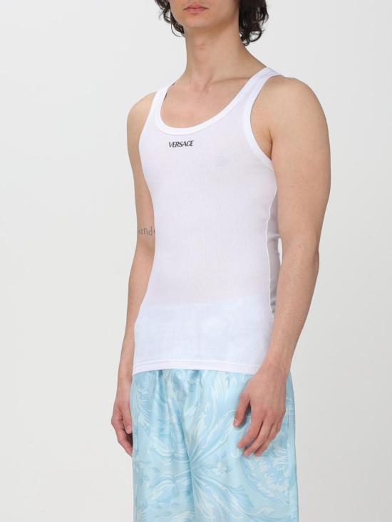 25FW 베르사체 민소매 티셔츠 10131251A09410 1W000 White - VERSACE