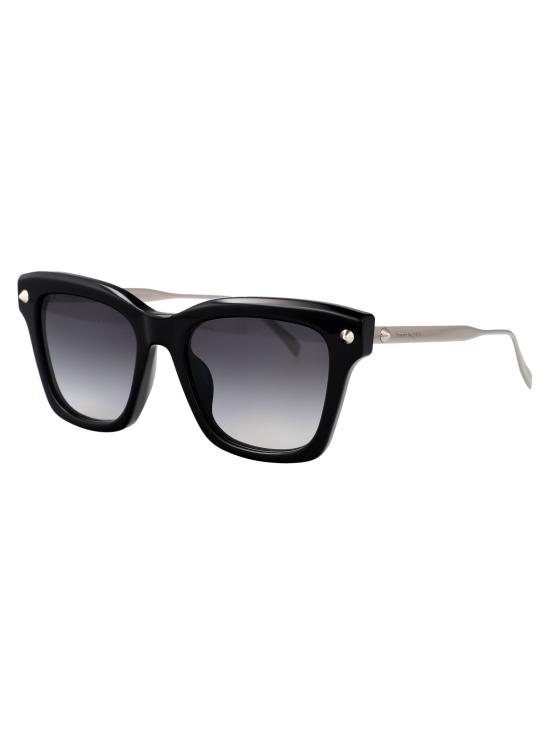25SS 알렉산더 맥퀸 선글라스 AM0483S 001 BLACK SILVER GREY - ALEXANDER MCQUEEN