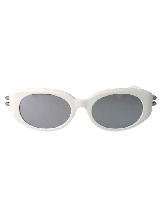 25SS 알렉산더 맥퀸 선글라스 AM0469S 004 WHITE WHITE SILVER