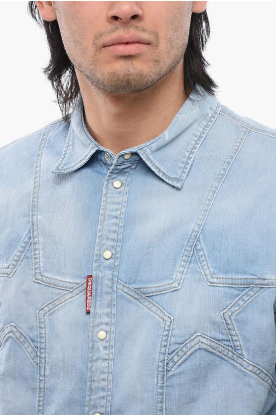  디스퀘어드2 데님 셔츠 S71DM0701 S30341 470 Blue - DSQUARED2