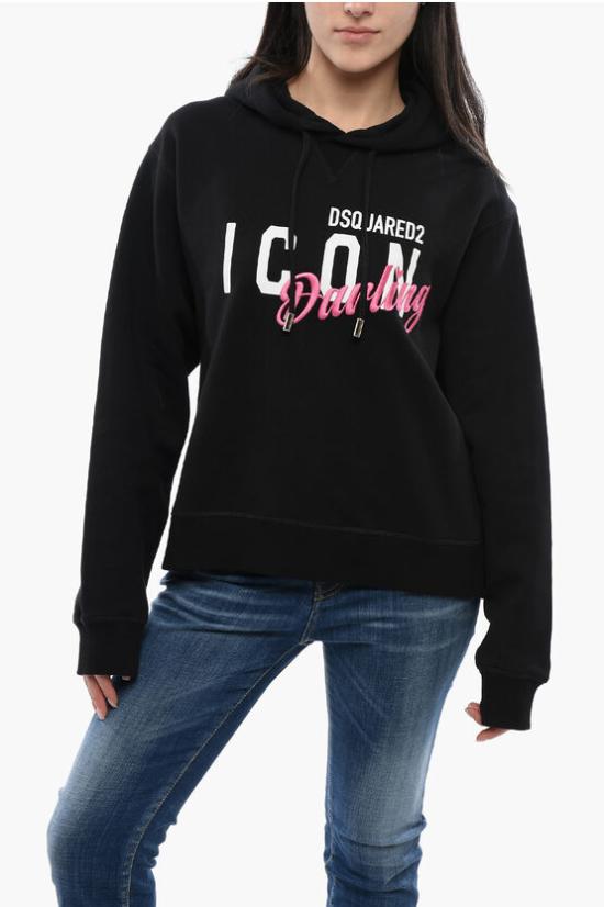  디스퀘어드2 후드 티셔츠 S80GU0097 S25516 900 Black
