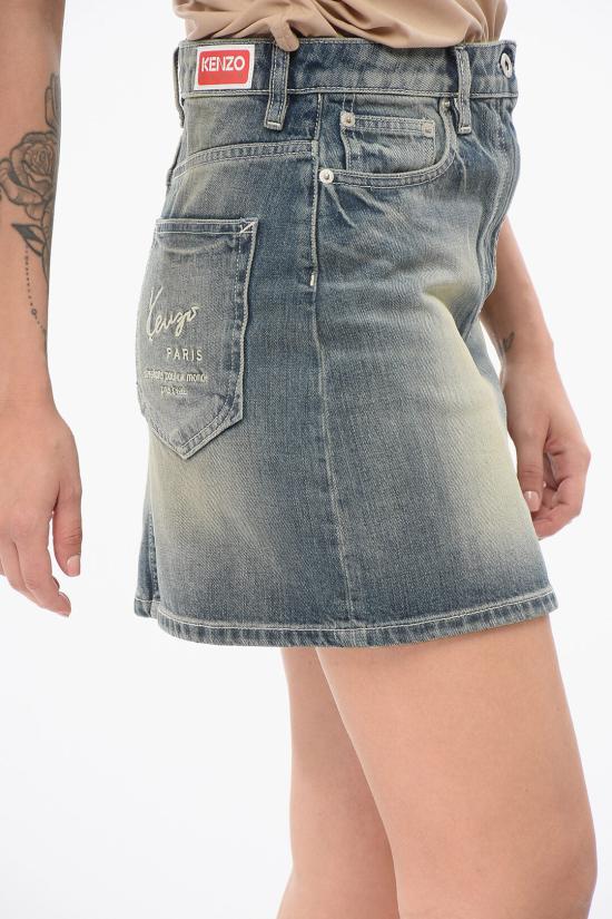  겐조 데님 스커트 FE52DJ280 6I7 DY Blue - KENZO