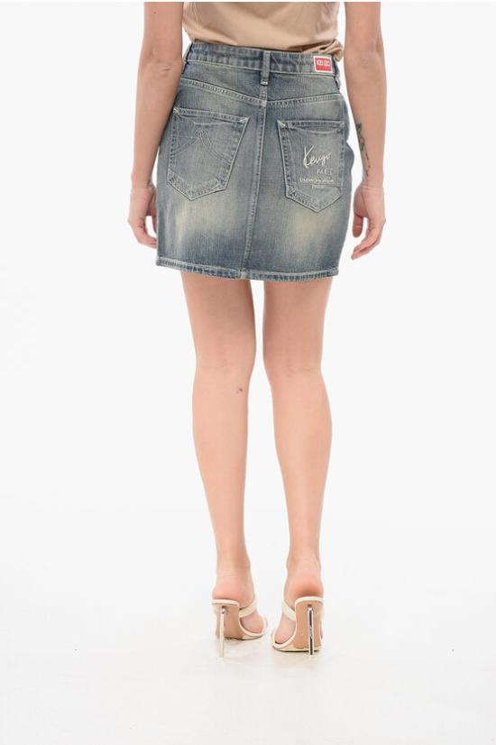  겐조 데님 스커트 FE52DJ280 6I7 DY Blue - KENZO