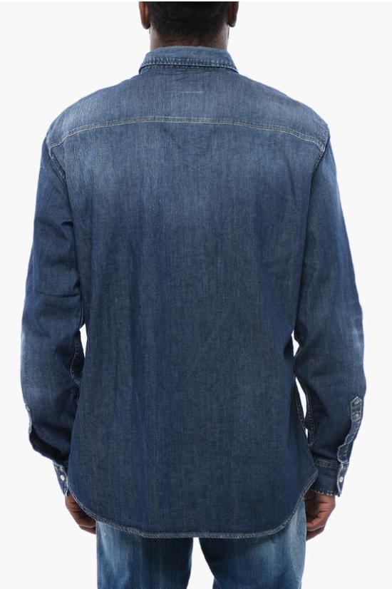  디스퀘어드2 데님 셔츠 S74DM0805 S30341 470 Blue - DSQUARED2