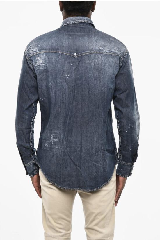  디스퀘어드2 데님 셔츠 S74DM0701 S30341 470 Blue - DSQUARED2