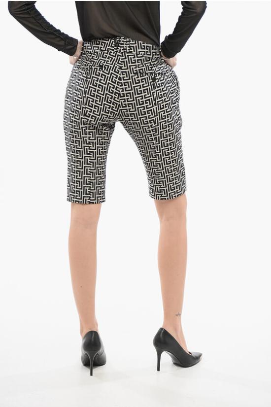  발망 숏팬츠 VH0PC000C212 GFE Black White - BALMAIN