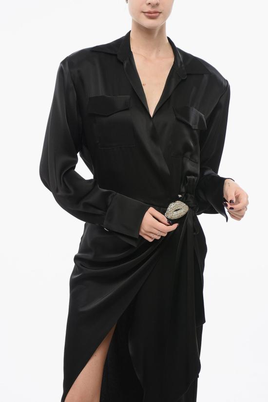  데이비드 코마 미디 원피스 AW23DK37DPL BS Black - DAVID KOMA