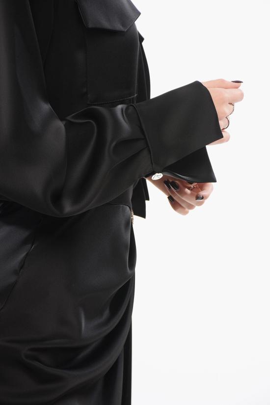  데이비드 코마 미디 원피스 AW23DK37DPL BS Black - DAVID KOMA