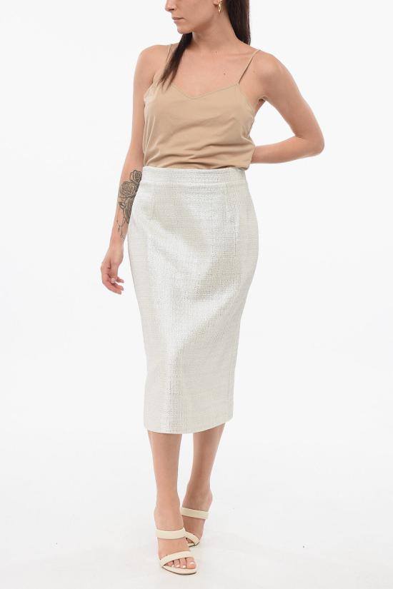  페데리카 토시 롱 스커트 FTE24GO0200TE0193 0022 Silver - FEDERICA TOSI