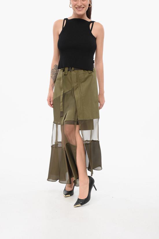  사카이 롱 스커트 2407226501 Green - SACAI