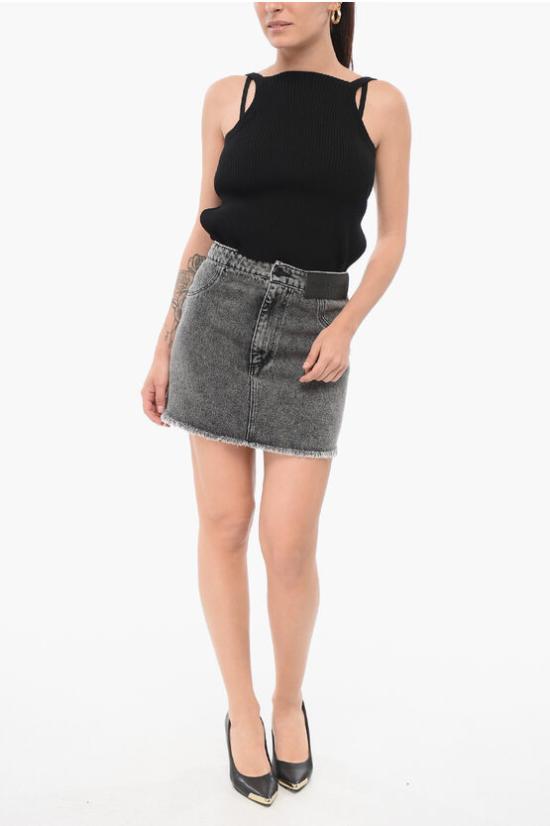  더 마네이 데님 스커트 MALMOMINICO GR Gray - THE MANNEI