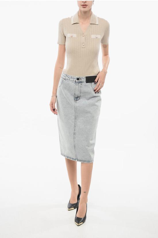  더 마네이 데님 스커트 MALMOMAXICO BL Light blue - THE MANNEI