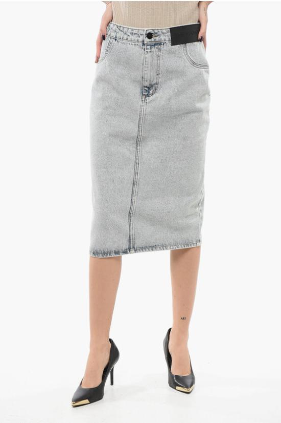  더 마네이 데님 스커트 MALMOMAXICO BL Light blue