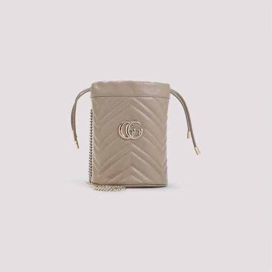 25FW 구찌 GG 마몽 미니 레더 버킷백 575163 DTDHD 1523 ROCKY - GUCCI