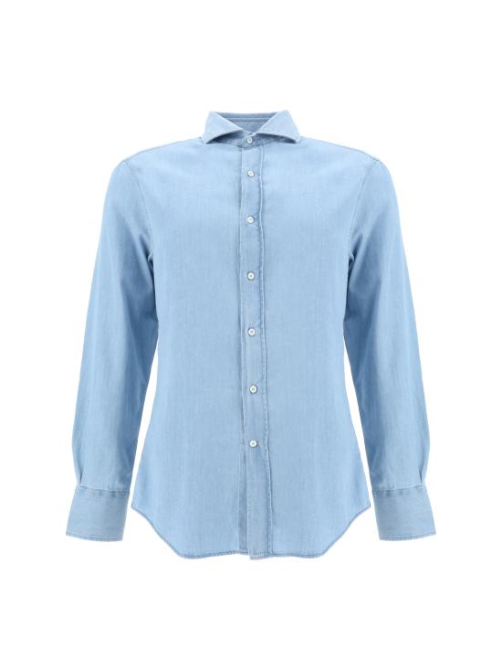 25SS 브루넬로 쿠치넬리 긴팔 셔츠 MR6831718 C008 LIGHT BLUE