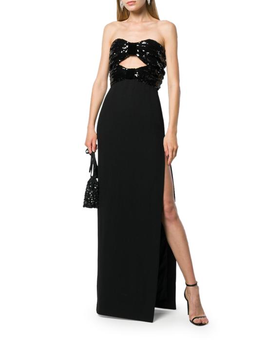 25SS 생로랑 롱 원피스 574343Y024K1000 NOIR Black