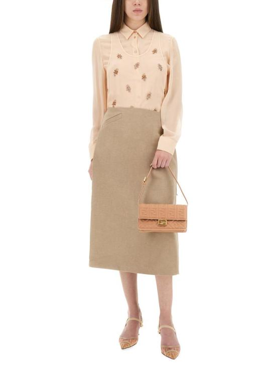 25SS 펜디 숏 스커트 FQ7634 AUOKF1RX1 Beige - FENDI