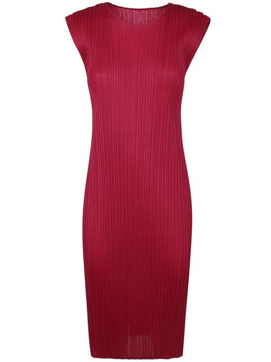 25SS 플리츠플리즈 미디 원피스 PP56JH409 23 RED