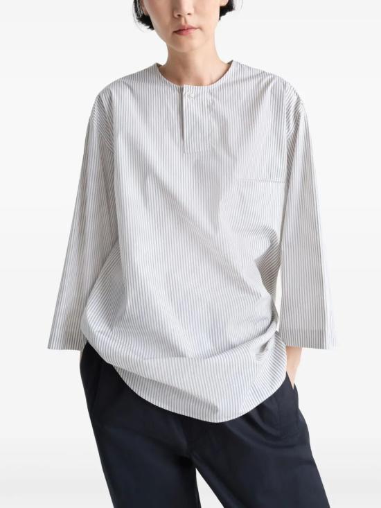 25SS 르메르 긴팔 티셔츠 TO1326 LF1409 MU335 CREAMY WHITE TAUPE BLACK - LEMAIRE