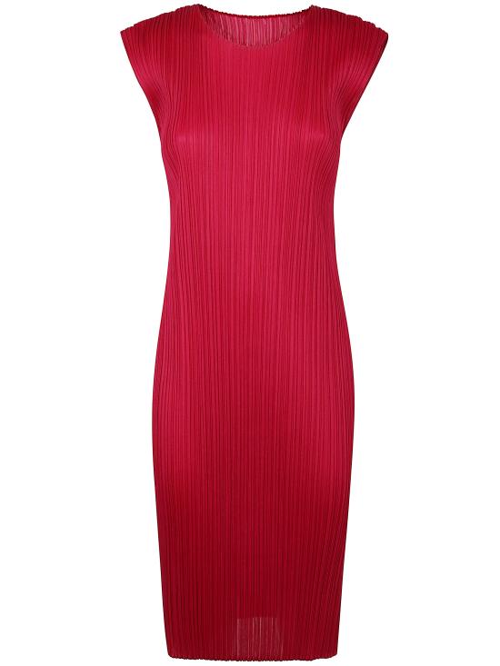 25SS 플리츠플리즈 미디 원피스 PP56JH409 23 CARMINE