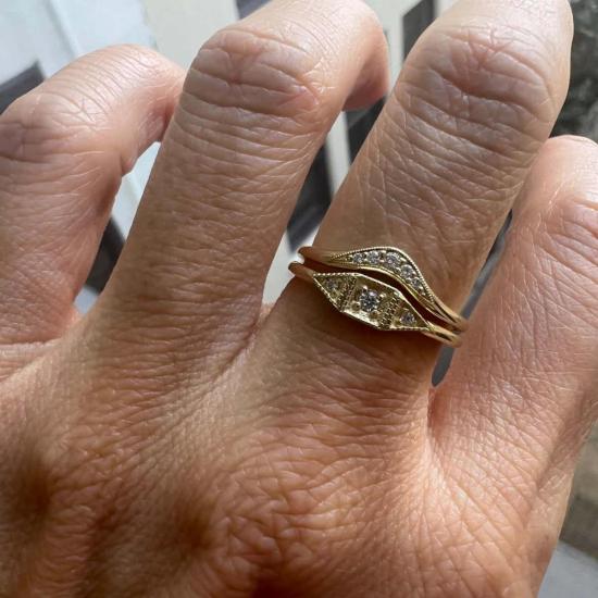  제니 권 디자인스 반지 제니 권 디자인 미니 데코 포인트 링 화이트 다이아몬드 - JENNIE KWON DESIGNS