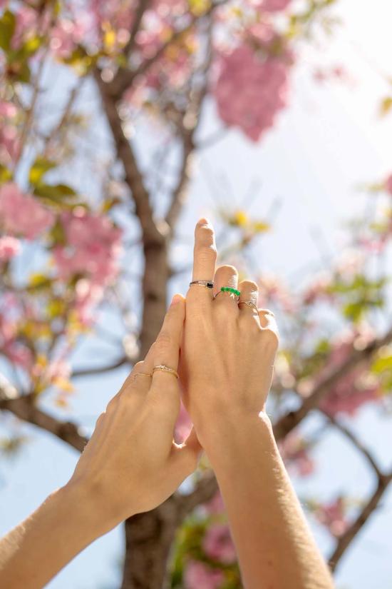  제니 권 디자인스 반지 제니 권 디자인 미니 데코 포인트 링 화이트 다이아몬드 - JENNIE KWON DESIGNS