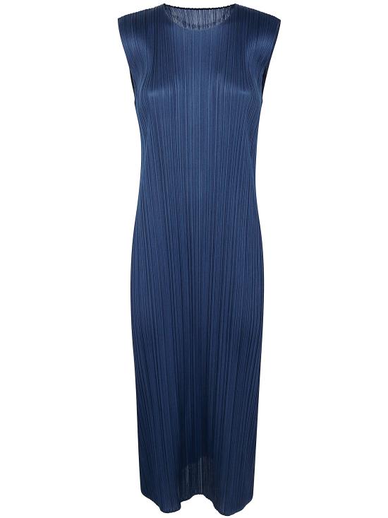 25SS 플리츠플리즈 미디 원피스 PP56JH145 77 GRAYISH NAVY
