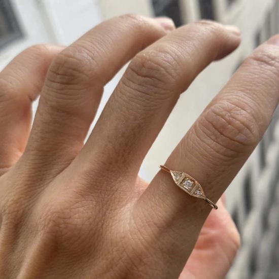  제니 권 디자인스 반지 제니 권 디자인 미니 데코 포인트 링 화이트 다이아몬드 - JENNIE KWON DESIGNS