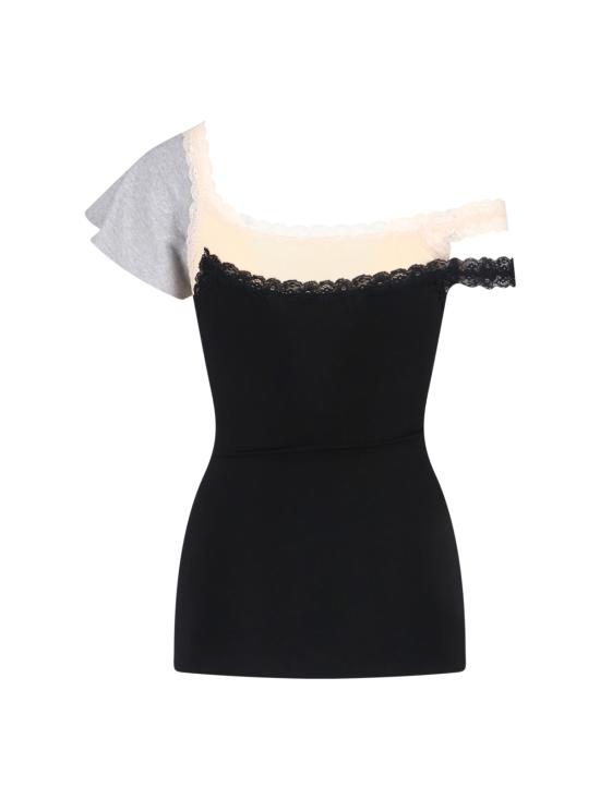 25SS 반팔 티셔츠 T006 BLACK BEIGE Black - OTHER BRANDS