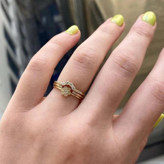  제니 권 디자인스 반지 제니 권 디자인 다이아몬드 데이지 위스퍼 링 14K 옐로우/14K 로즈/14K 화이트 - JENNIE KWON DESIGNS