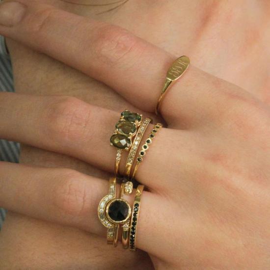  제니 권 디자인스 반지 제니 권 디자인 그린 사파이어 올리브 이퀄리브리엄 링 멀티