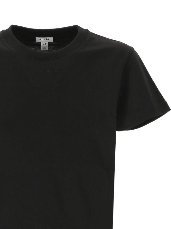 25SS 알라이아 반팔 티셔츠 AA9H0431J0105 995 NOIR ALAIA - ALAIA