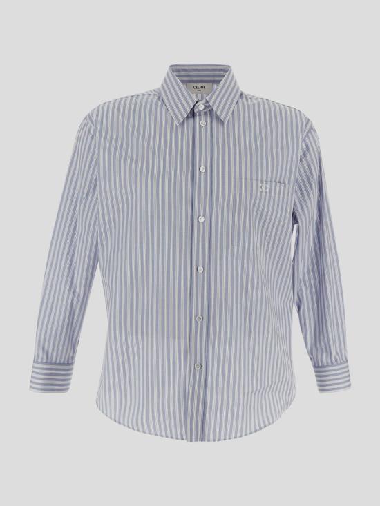 25SS 셀린느 셔츠 2C749 0750CBA2 CHAMBRAY CHALK DARK BROWN