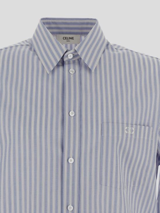 25SS 셀린느 셔츠 2C749 0750CBA2 CHAMBRAY CHALK DARK BROWN - CELINE