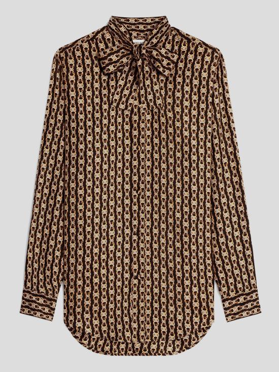 25SS 셀린느 셔츠 2R89O 337Z18FO Marron Fonc Or