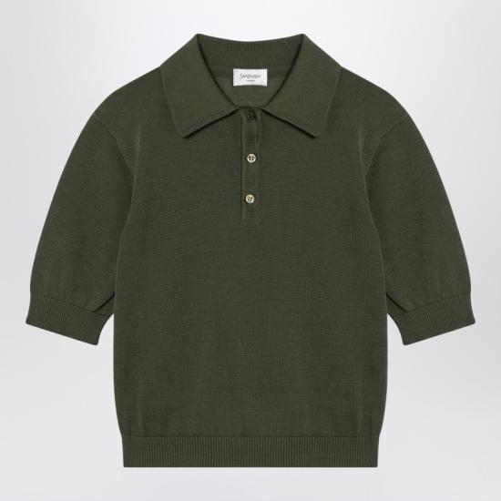 25SS 생로랑 폴로 티셔츠 724136Y75VG Green