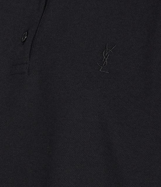 25SS 생로랑 폴로 티셔츠 824091 Y37HC1000 Black - SAINT LAURENT