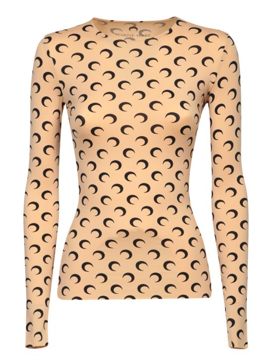 26SS 마린세르 크레센트 문 프린트 긴팔 티셔츠 WTS006A CJER0001 TA10 Beige