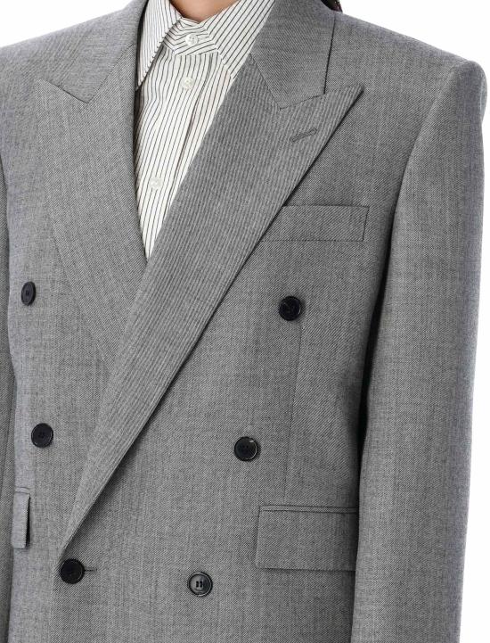 25SS 생로랑 자켓 823616Y7K17 9787 NATURAL BLACK GREY - SAINT LAURENT