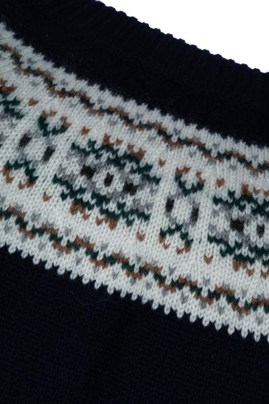 25SS 셀린느 페어 아일 캐시미어 크루넥 가디건 RV0FQ0N8207DX DARK BLUE DOM - CELINE