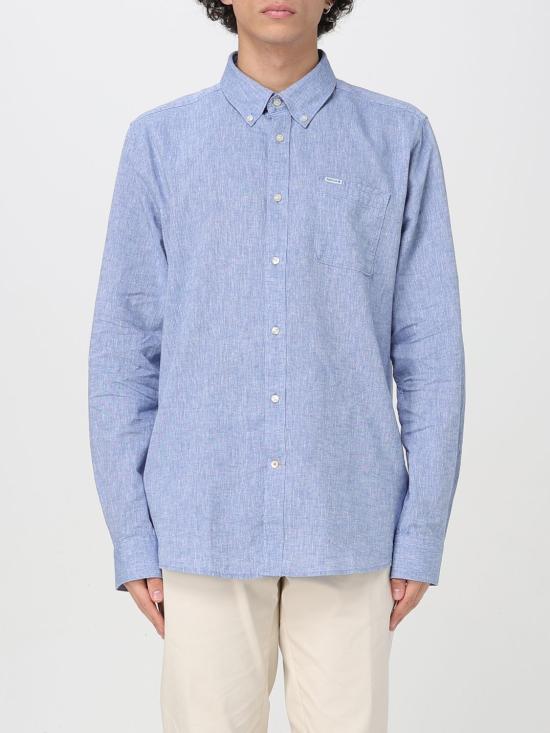 25FW 바버 긴팔 셔츠 MSH5090 BL33 Blue 1