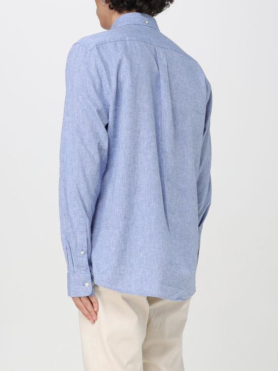 25FW 바버 긴팔 셔츠 MSH5090 BL33 Blue 1 - BARBOUR