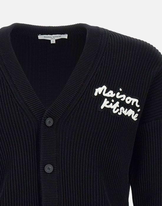 25SS 메종키츠네 가디건 OM00505KT1126P199 BLACK DOM - MAISON KITSUNE