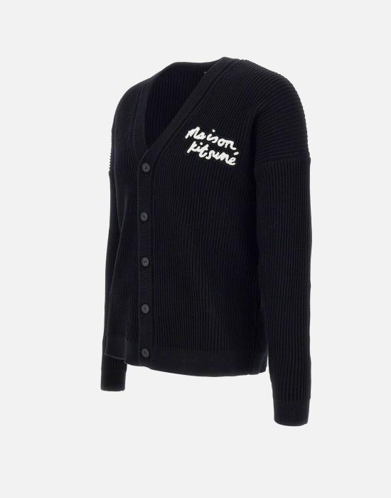 25SS 메종키츠네 가디건 OM00505KT1126P199 BLACK DOM - MAISON KITSUNE