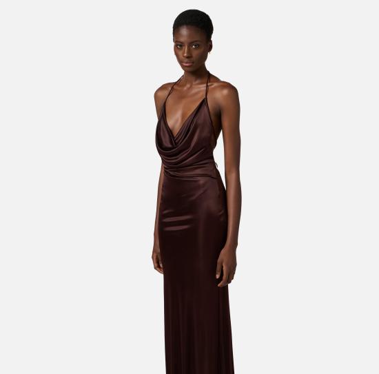25SS 엘리자베타프랜치 롱 원피스 ABR0652E2 644 644 cacao Cacao - ELISABETTA FRANCHI